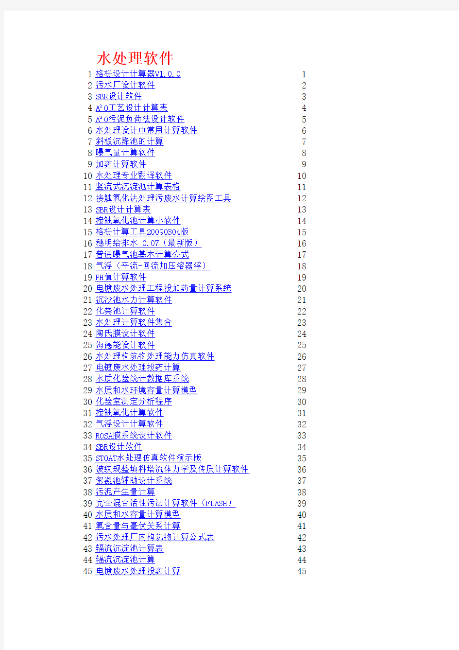 【经典推荐】水处理计算软件大全400多个软件