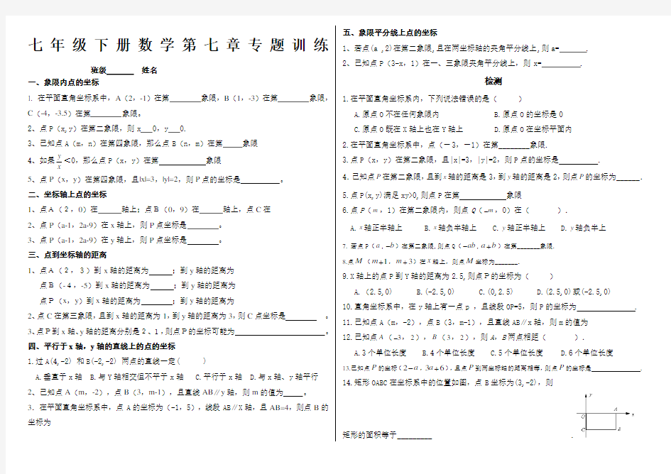 人教版七年级数学下册专题训练