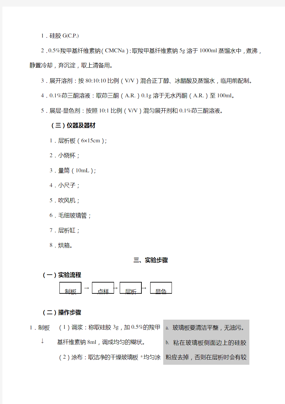 氨基酸的薄层层析