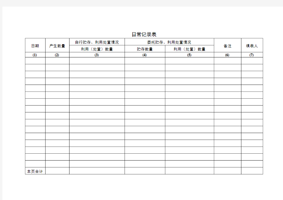 一般工业固废台账