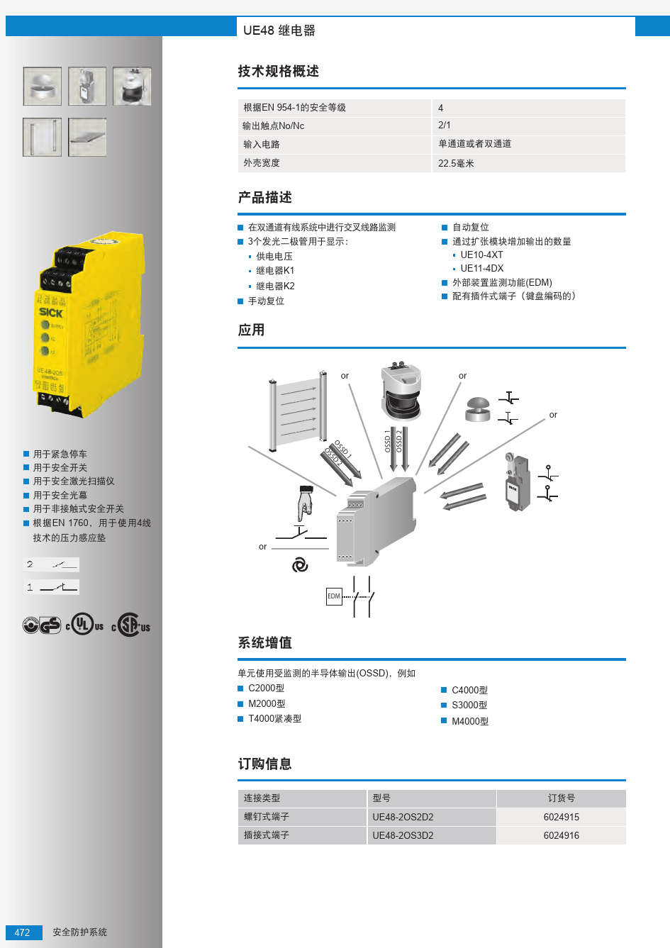 UE48安全继电器选型手册(中文版)