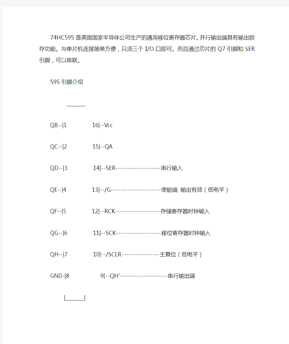 74HC595介绍及头文件讲解