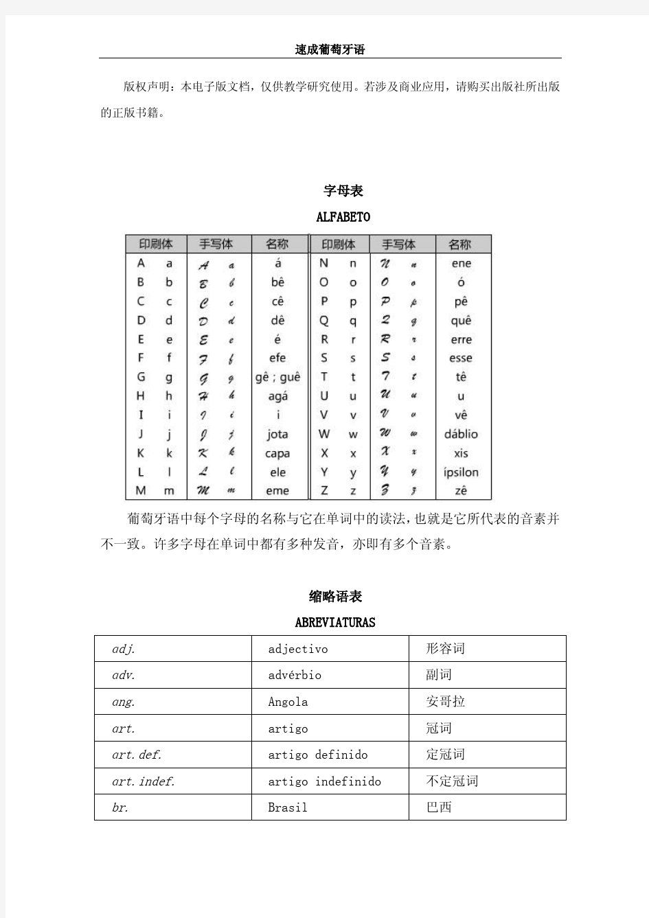 速成葡萄牙语(修订版)1-7单元