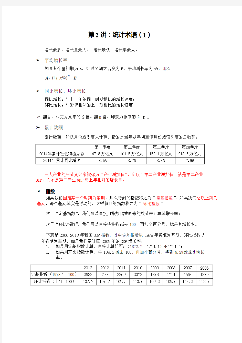 2019年国考(省考)资料分析要点 精华