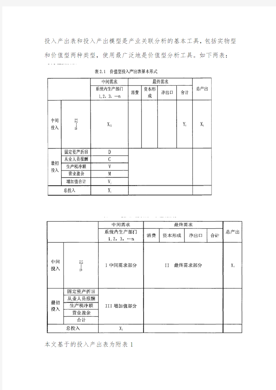 产业经济学投入产出表分析