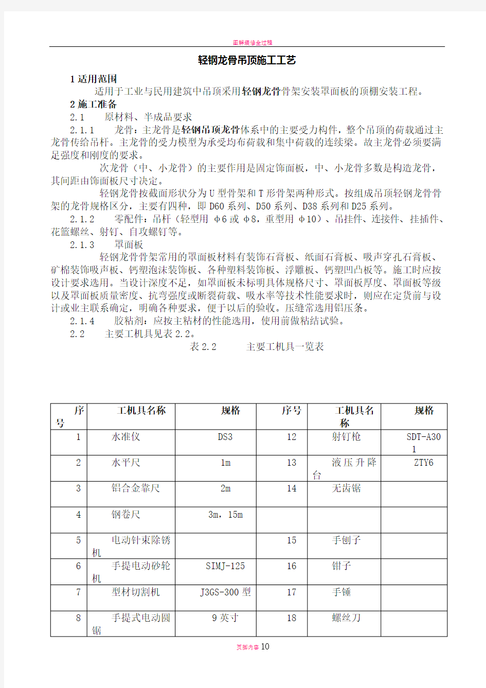 图解-轻钢龙骨吊顶施工工艺