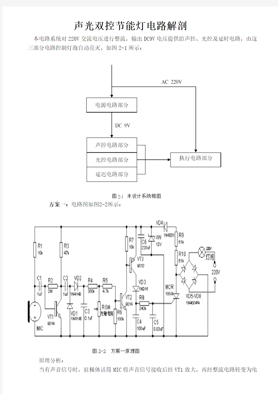 声光双控延时节能灯电路