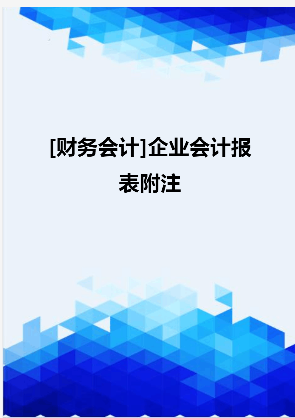 [财务会计]企业会计报表附注