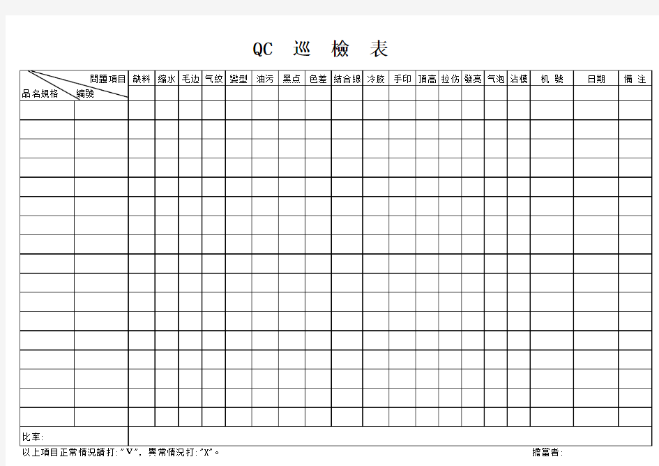 QC巡检表