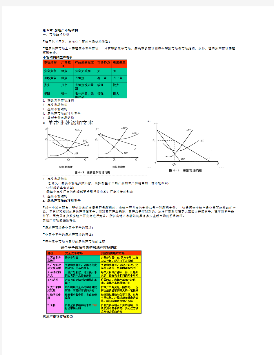 第五章 房地产市场结构