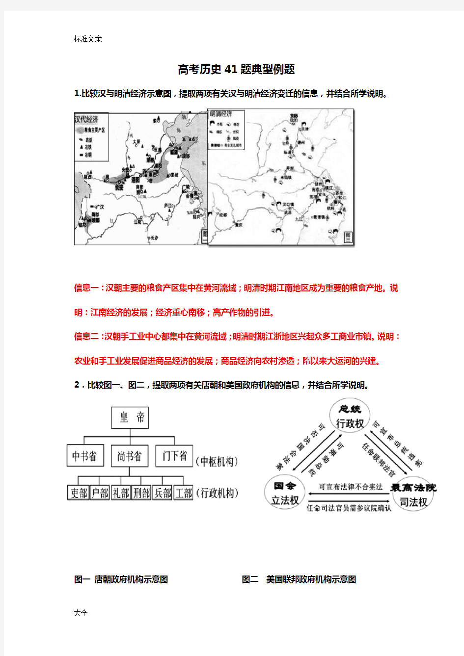 高考历史历史图表题41题典型例题汇总情况及解析汇报