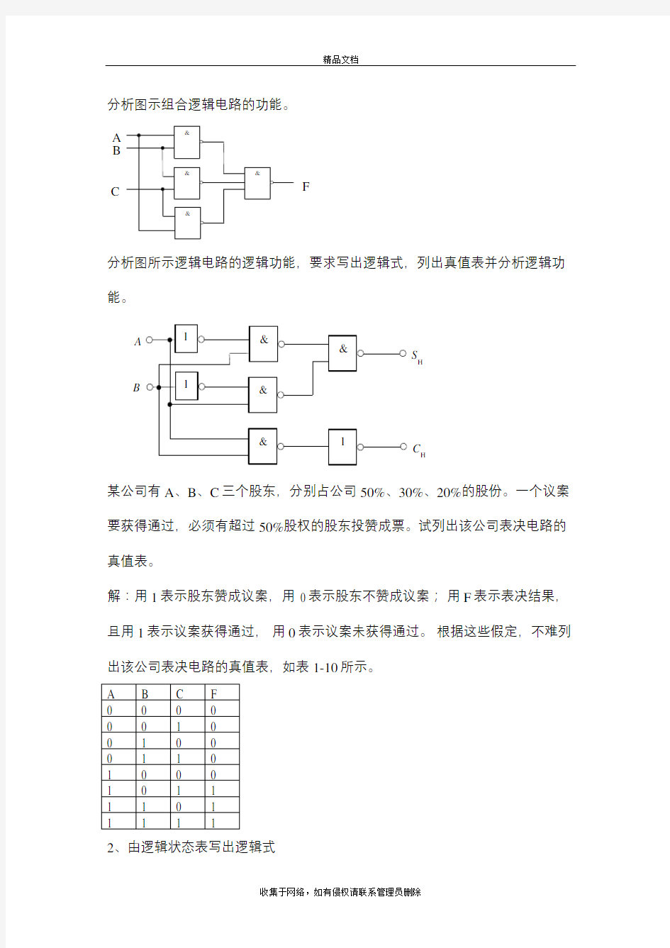 分析图示组合逻辑电路的功能教程文件