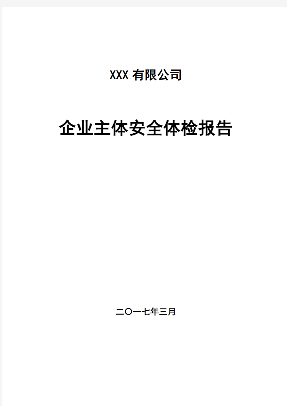 X有限公司企业主体安全体检报告