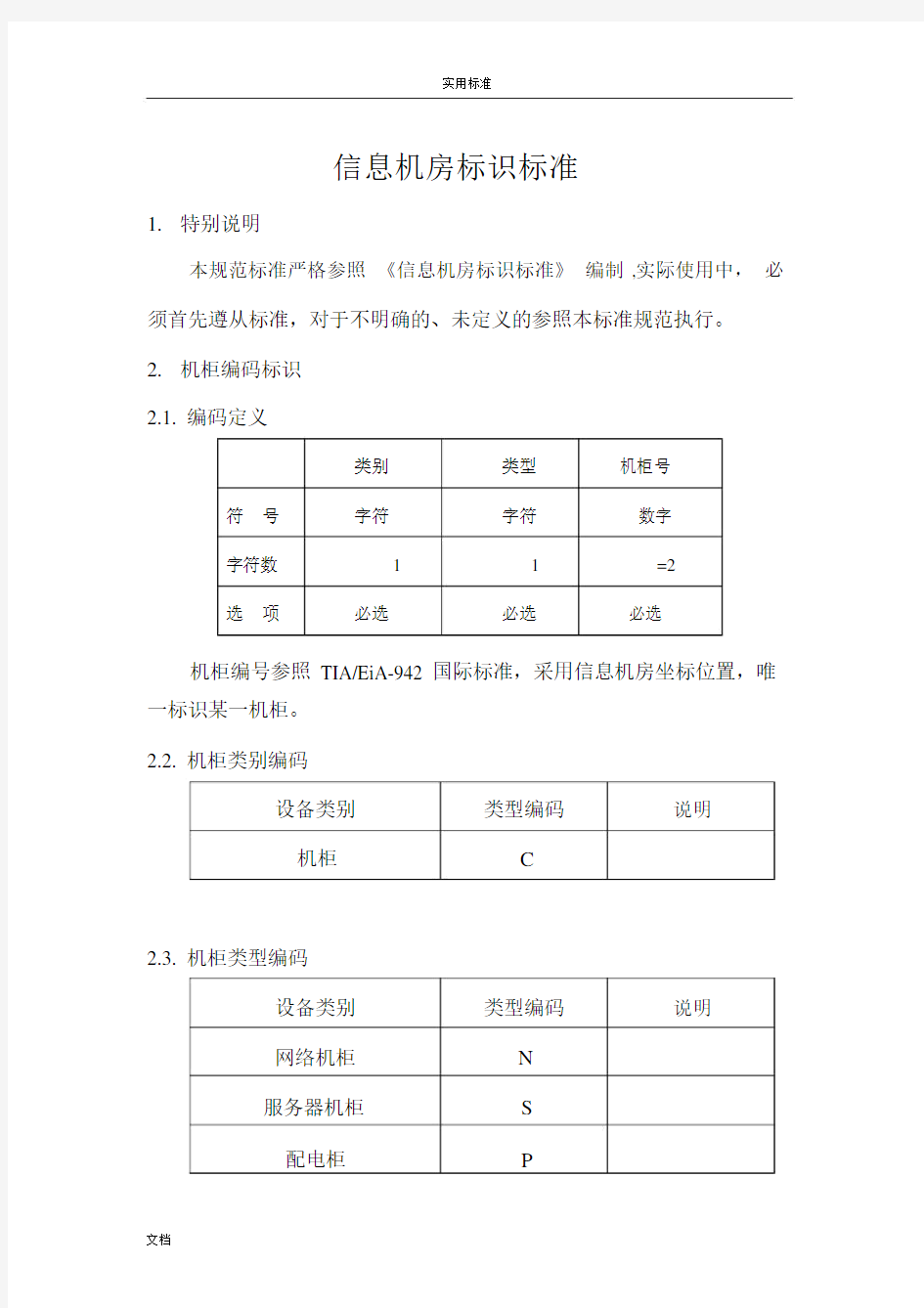 信息机房标识实用的标准V2.docx