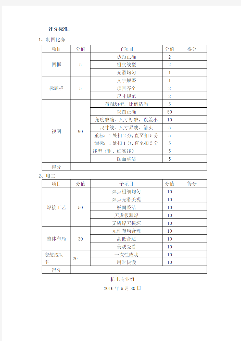 机械制图绘图比赛实施方案