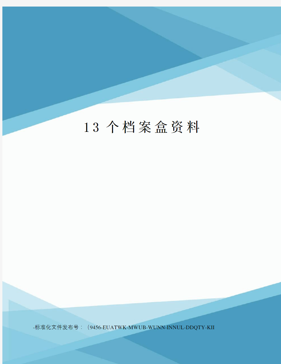 13个档案盒资料