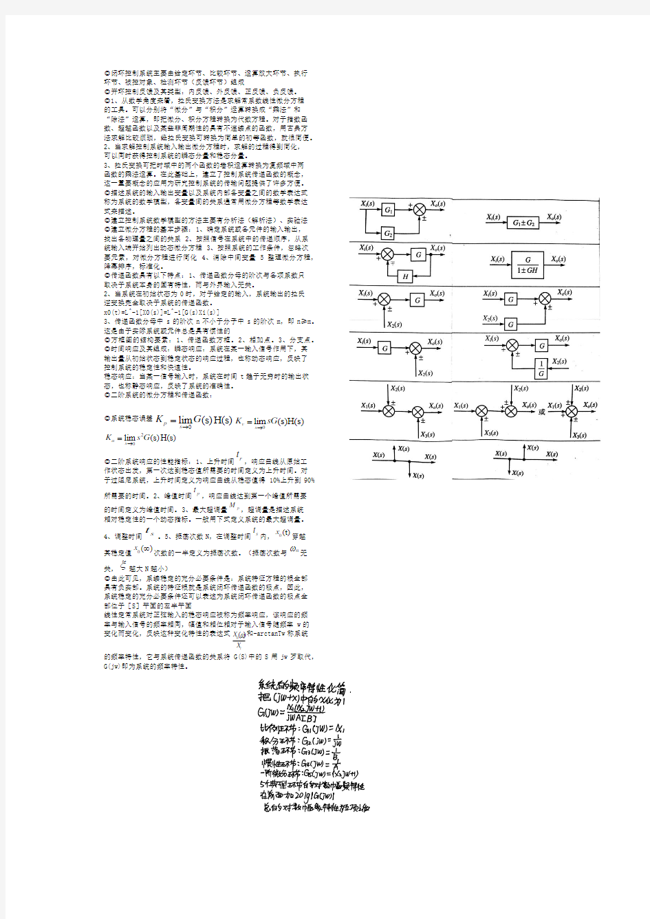 机械控制工程基础复习重点总结