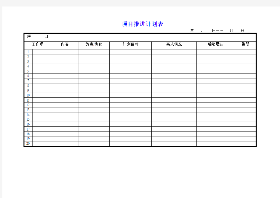 项目推进分工表