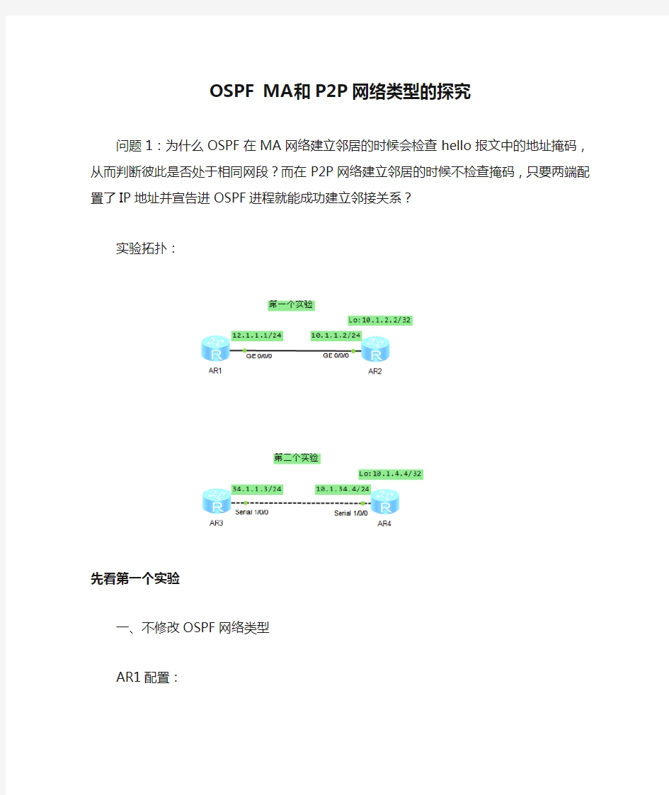 鸿鹄论坛_OSPF MA和P2P网络类型的探究