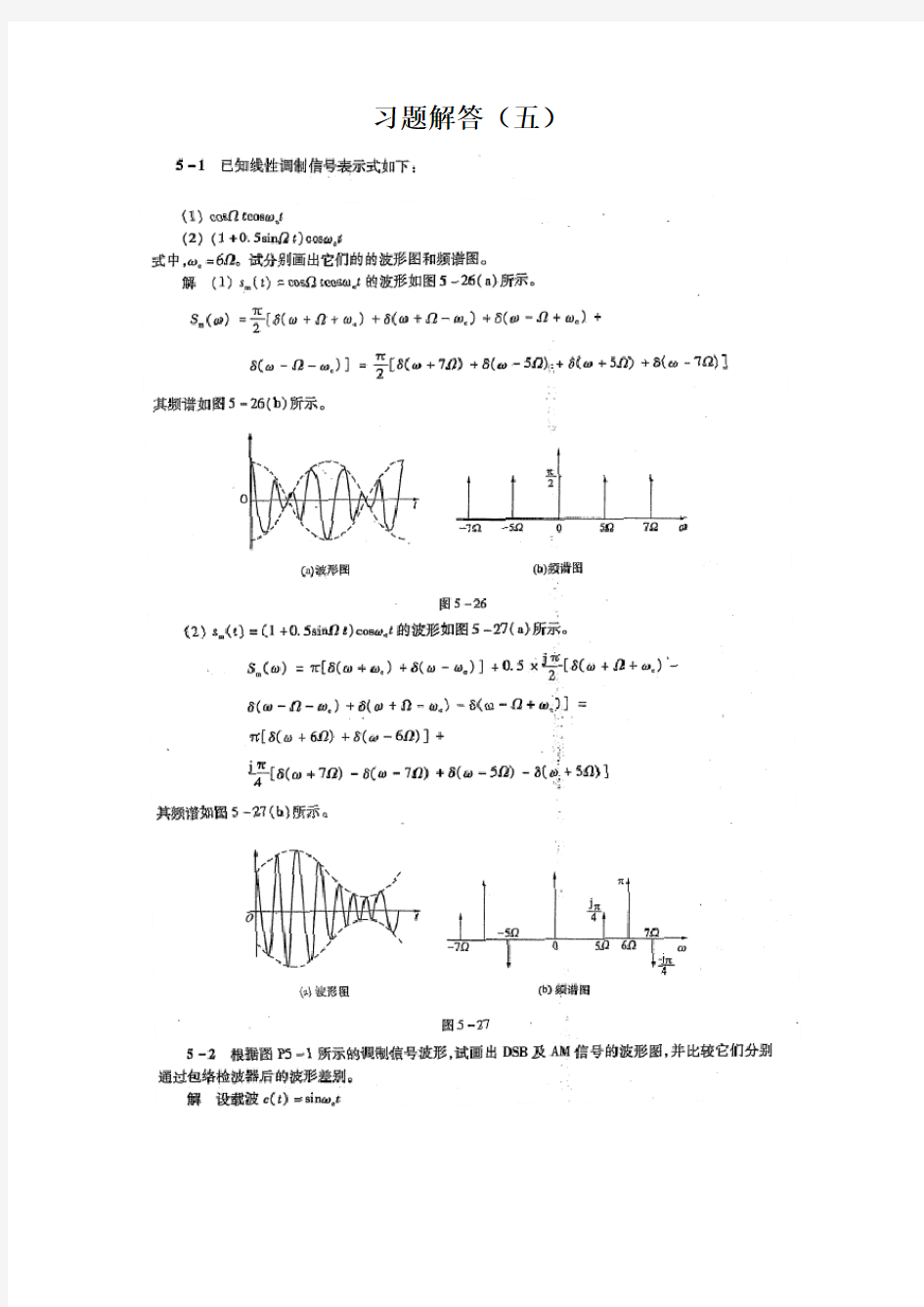 通信原理第5章模拟调制系统 习题答案