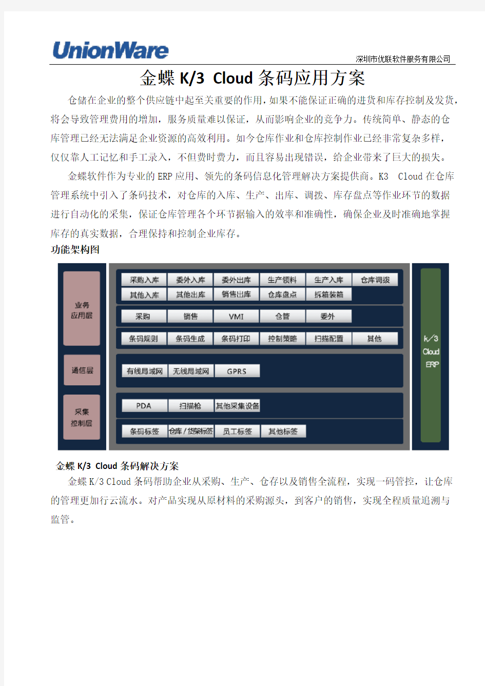 金蝶K3 Cloud条码应用方案