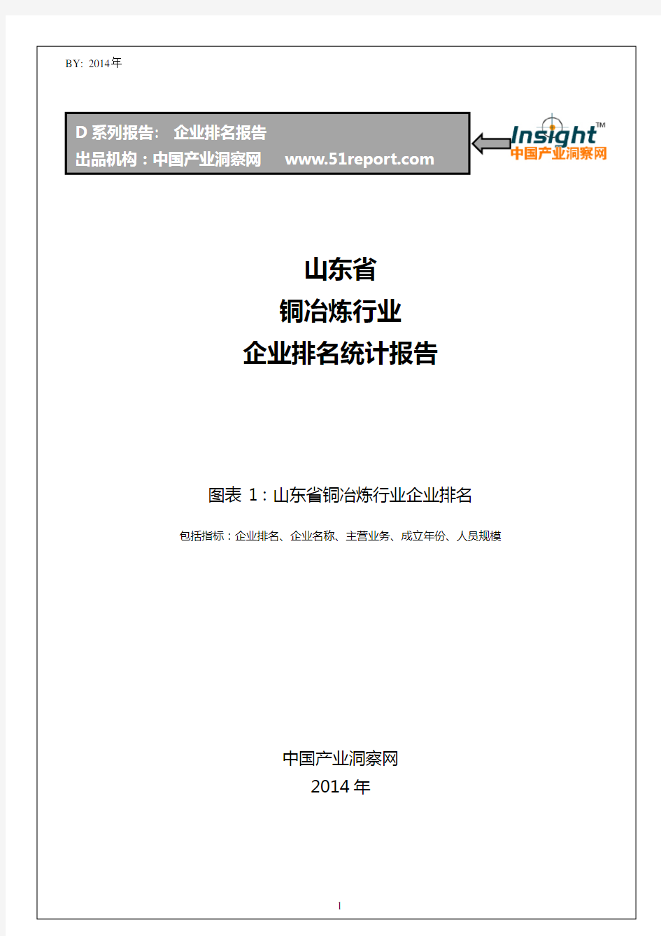 山东省铜冶炼行业企业排名统计报告