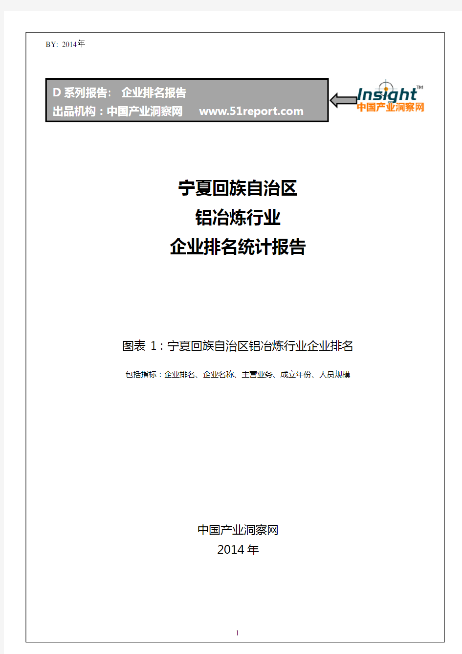 宁夏回族自治区铝冶炼行业企业排名统计报告