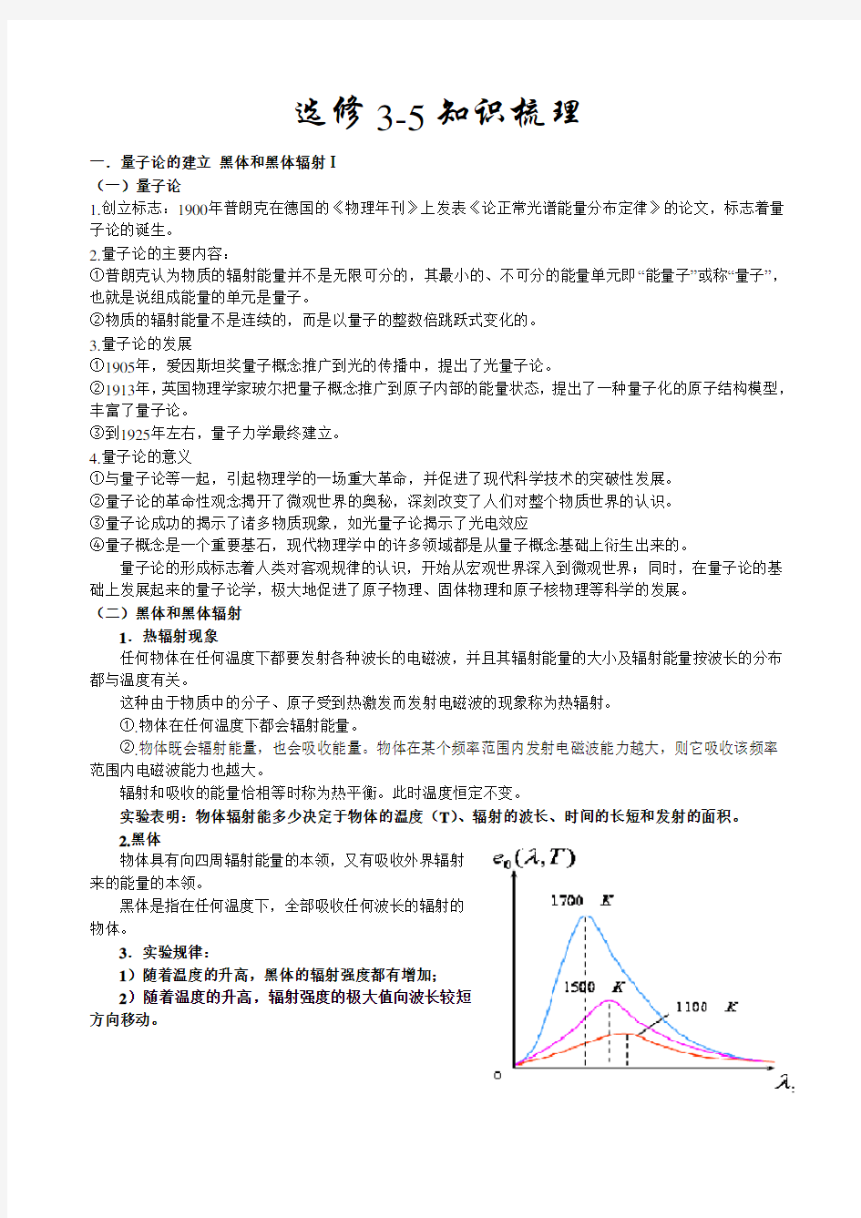 (完整版)高中物理人教版选修3-5-知识点总结