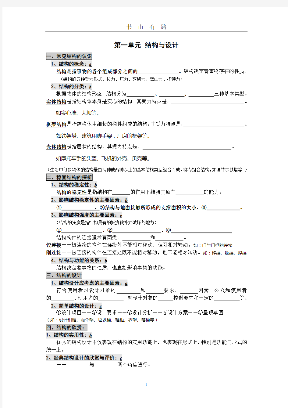 高中通用技术必修二复习提纲word.doc