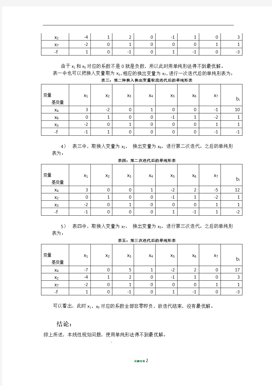 使用单纯形法解线性规划问题