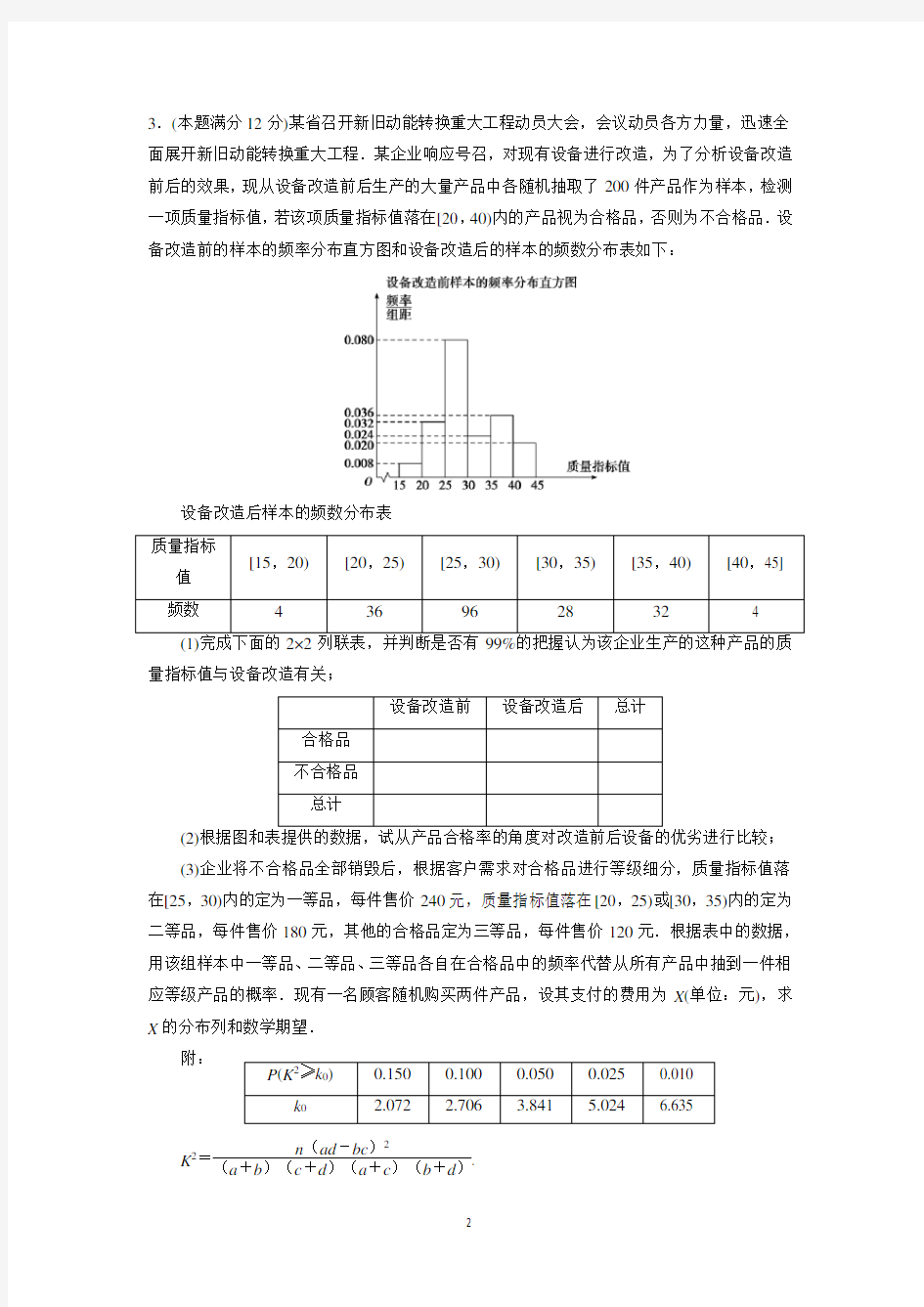 2019届高三理科数学解答题题专项训练(1)