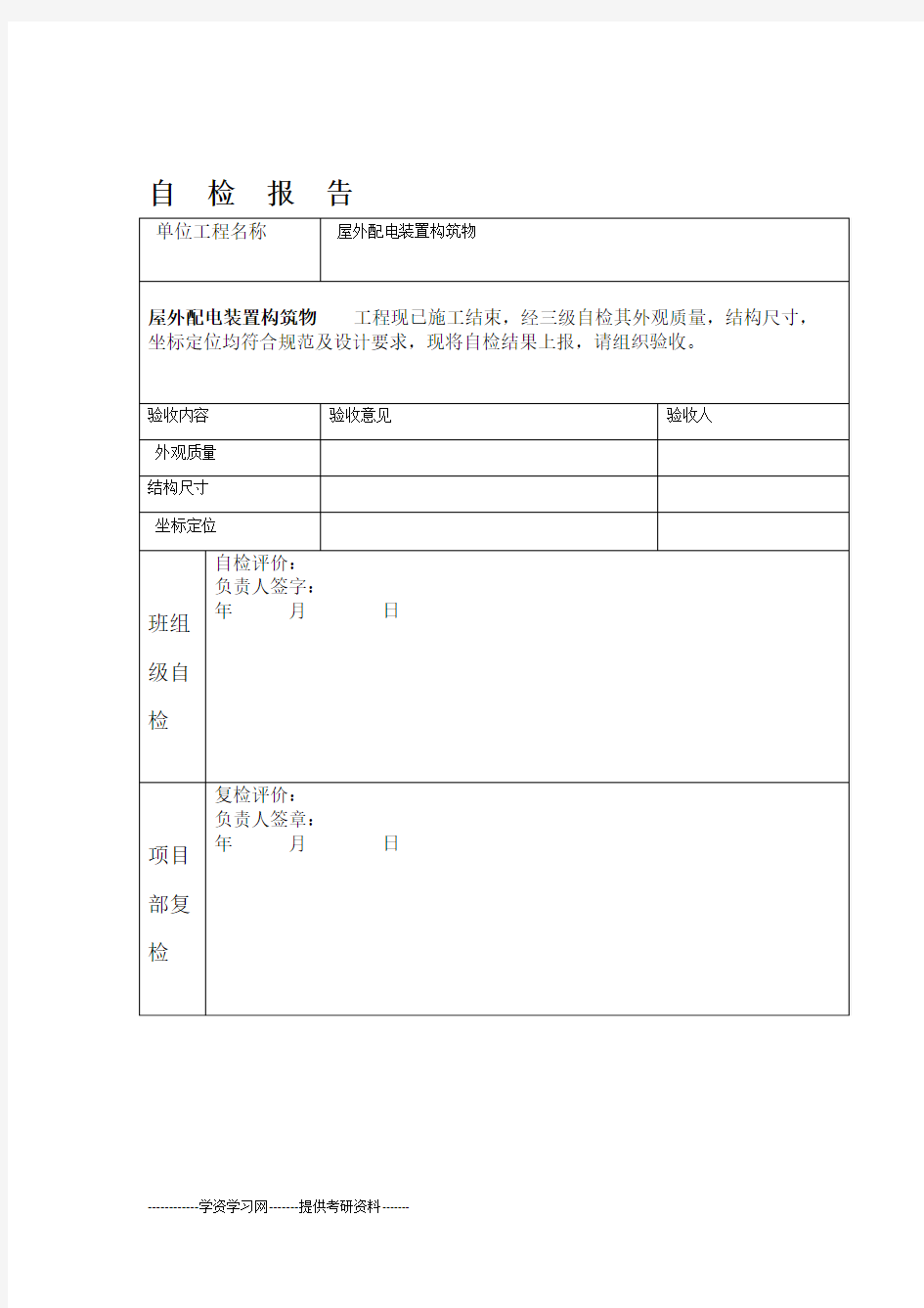 三级自检报告