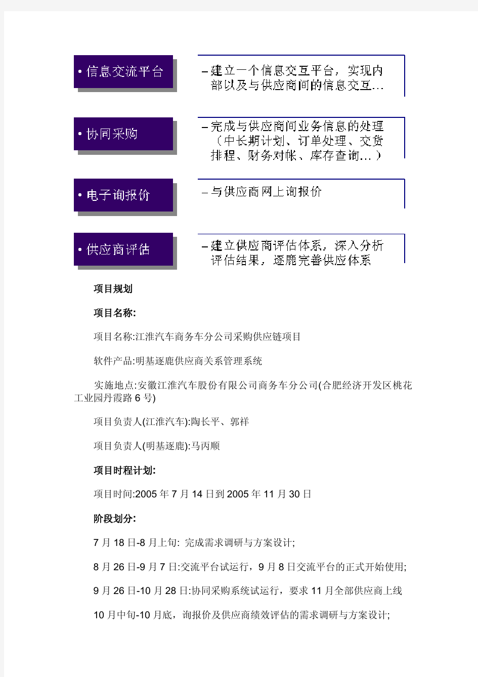 江淮汽车商务车公司采购供应链管理案例