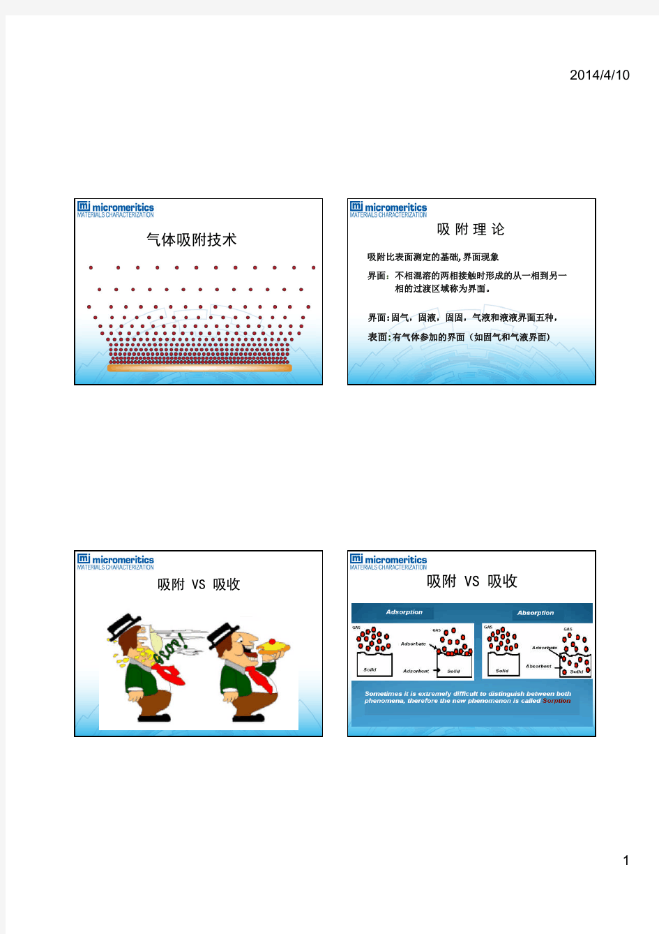 气体吸附技术表征颗粒及粉末材料