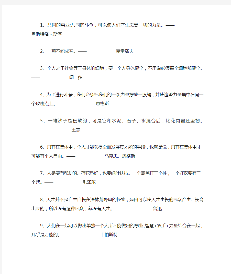 关于团队建设的名言