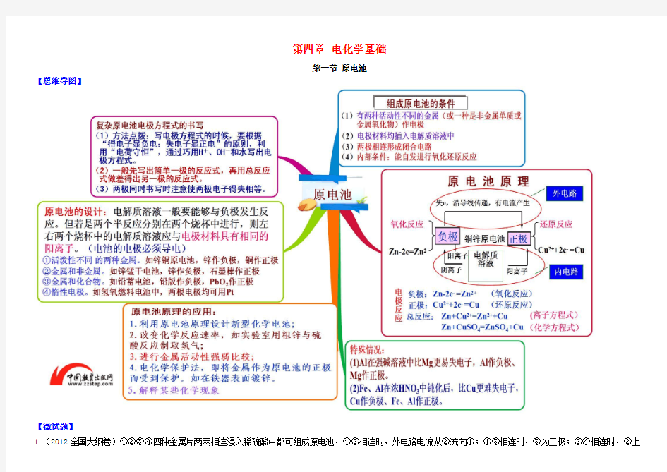 高中化学4.1原电池图解素材选修4