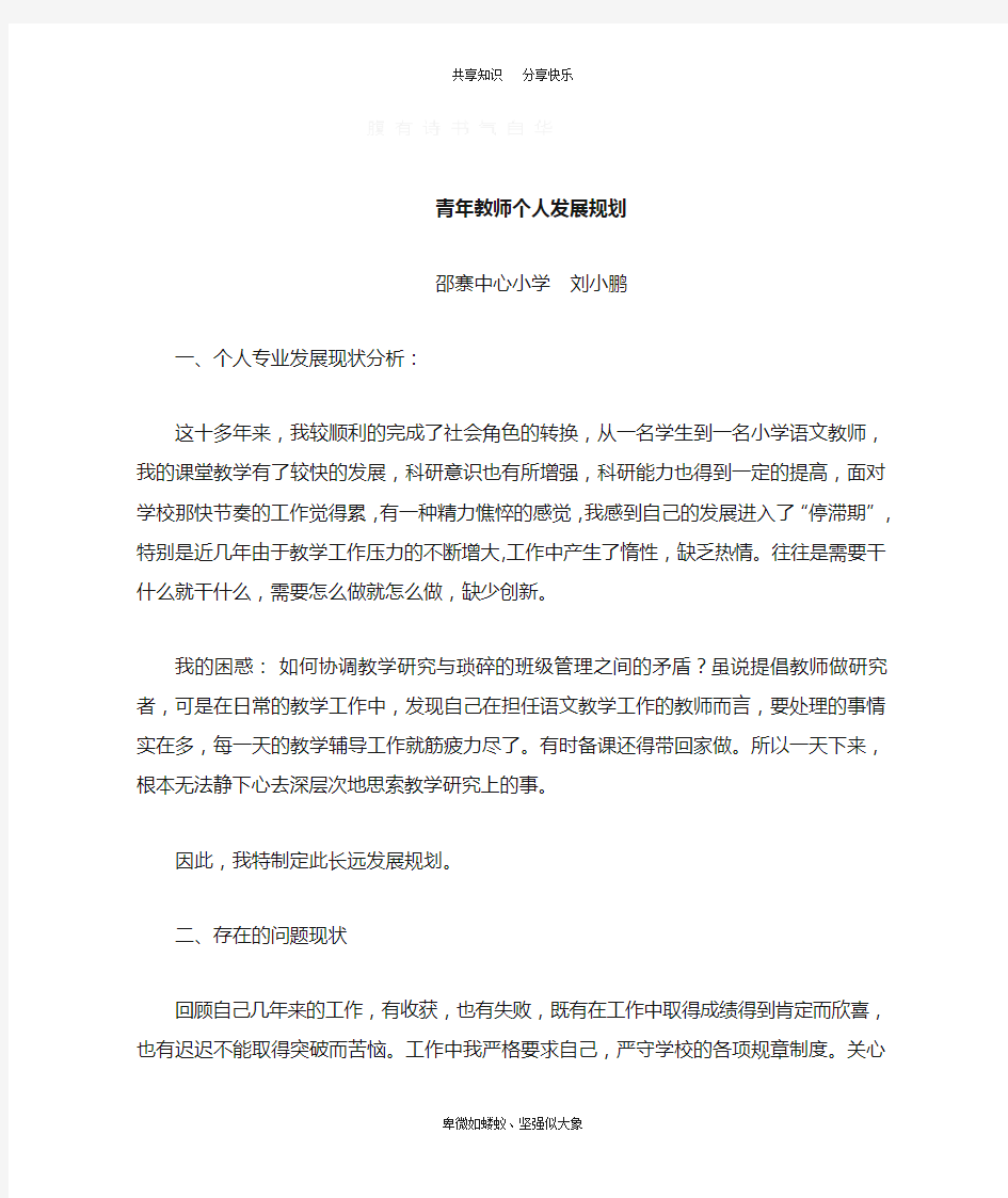 青年教师个人发展规划