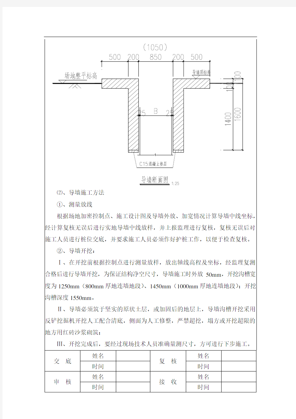 @导墙施工技术交底