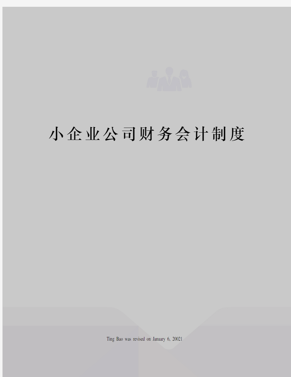 小企业公司财务会计制度