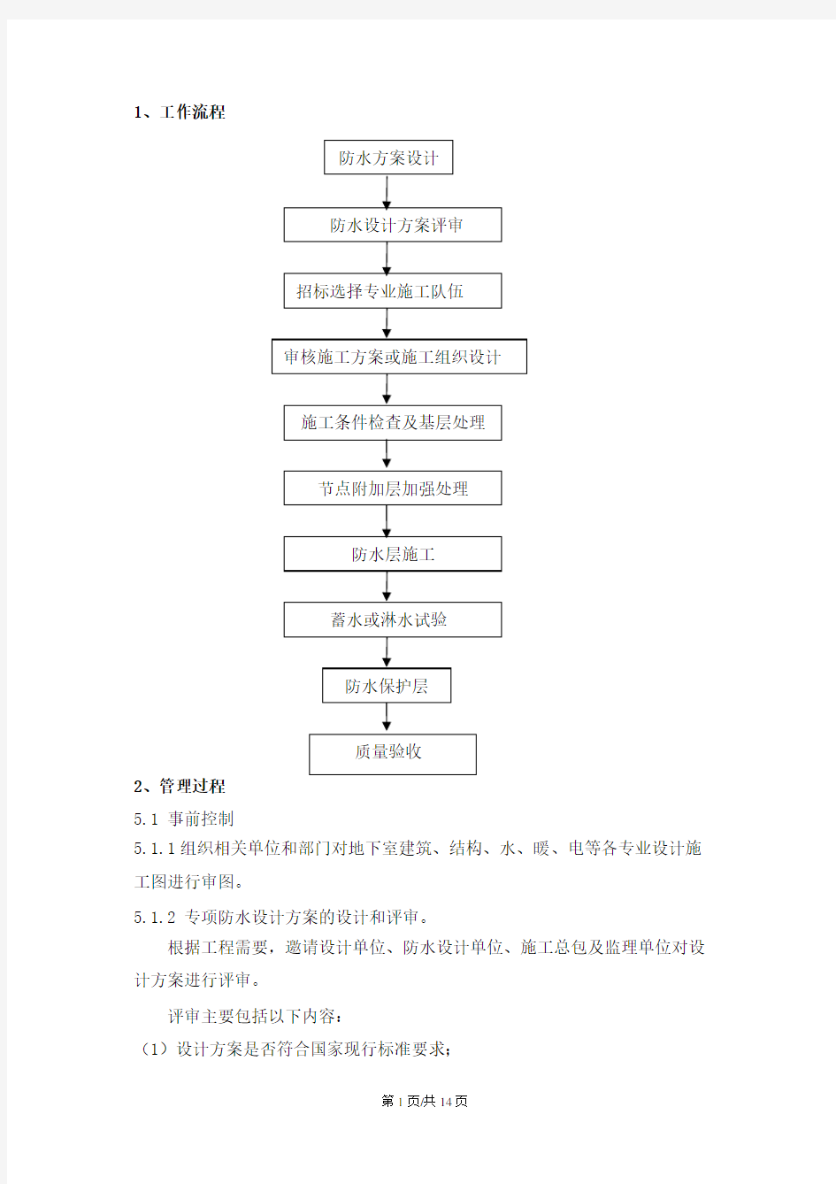 防水施工质量控制要点