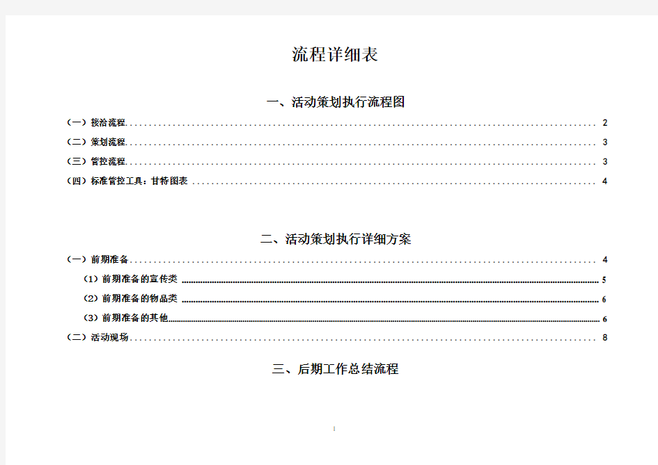 活动执行流程详细表