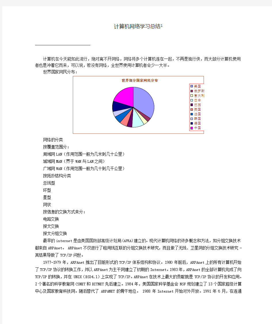 计算机网络学习总结