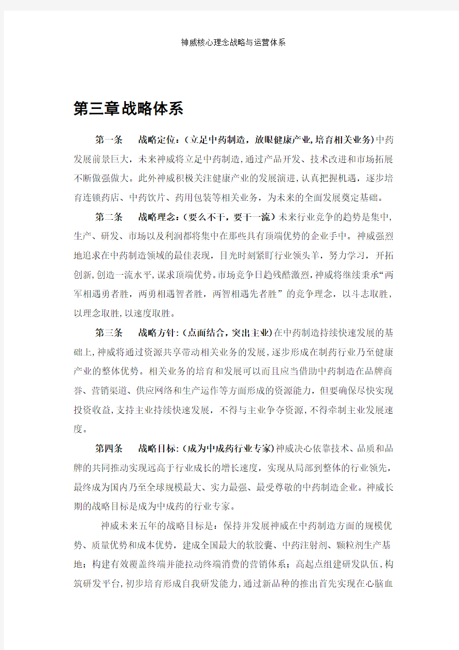 神威核心理念战略与运营体系