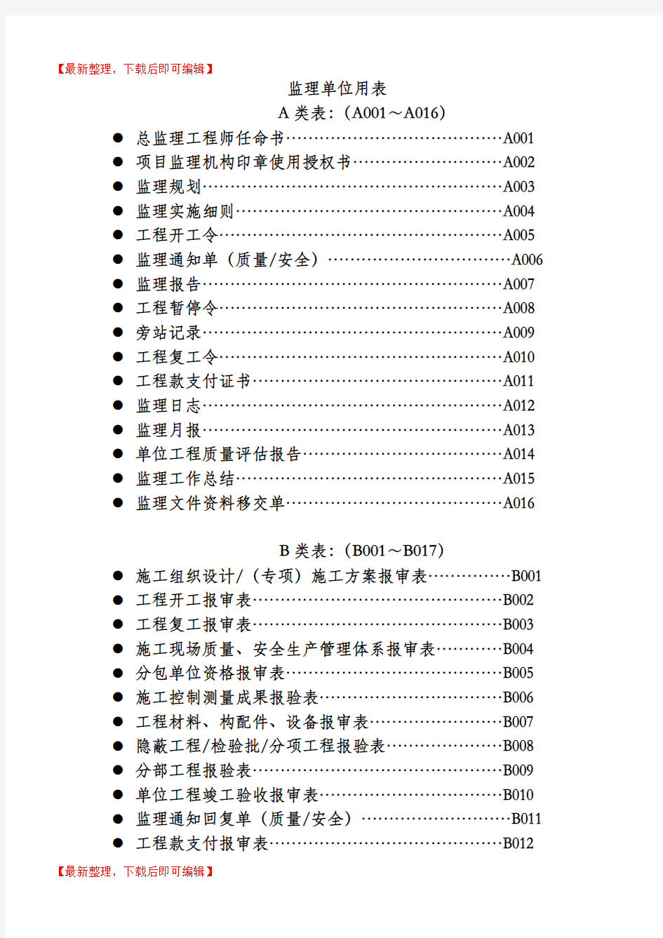 四川监理单位全套用表(完整资料).doc