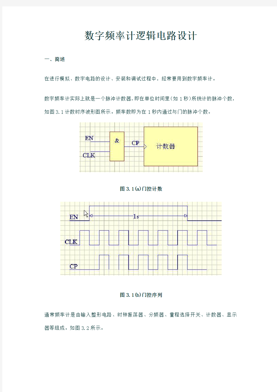 [课程设计]数字频率计逻辑电路设计