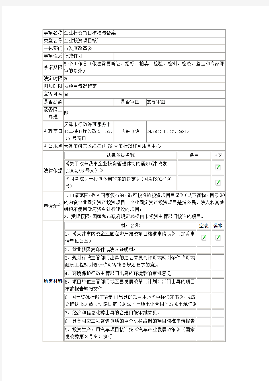 企业投资项目核准与备案