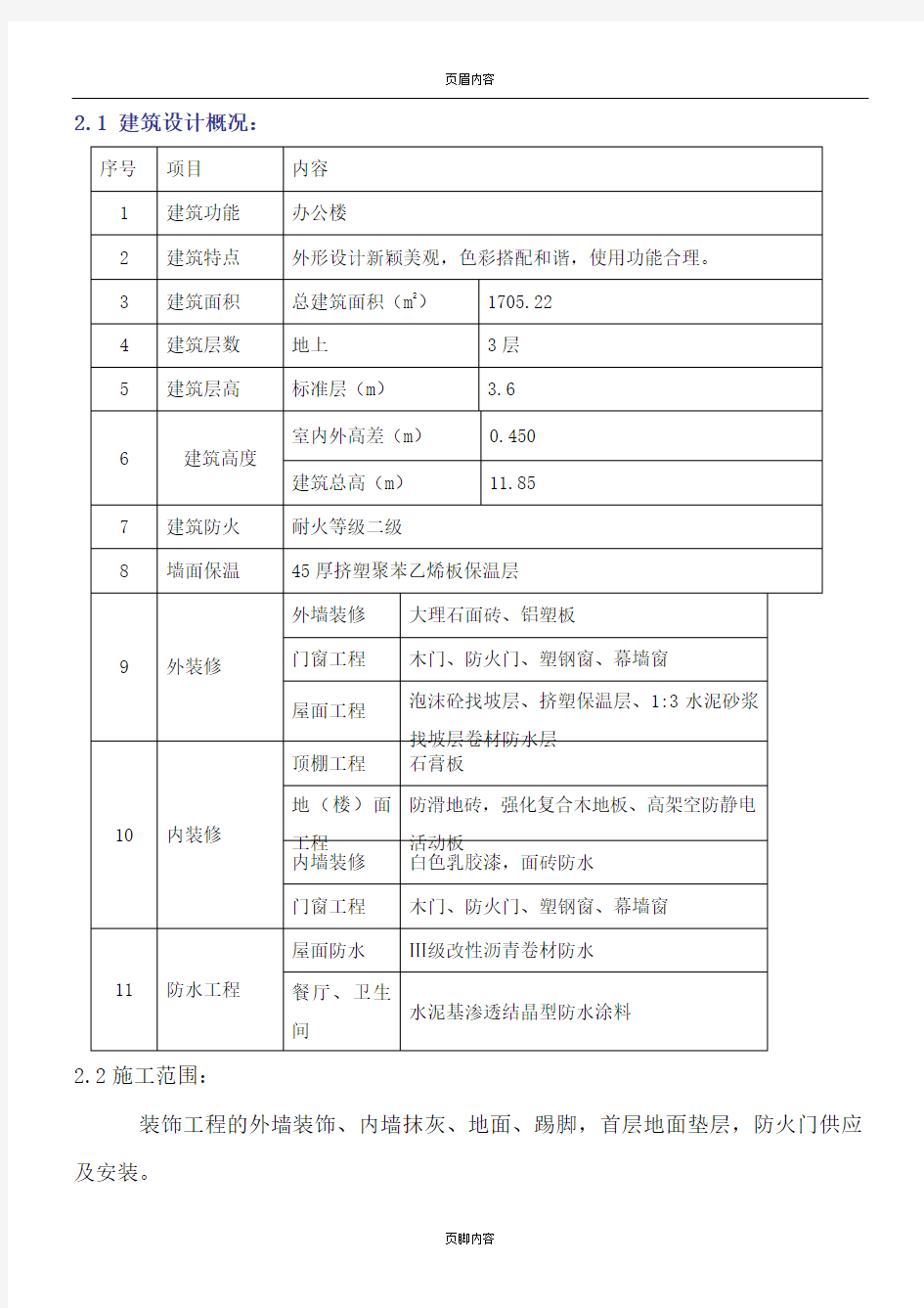 综合楼装饰装修施工方案