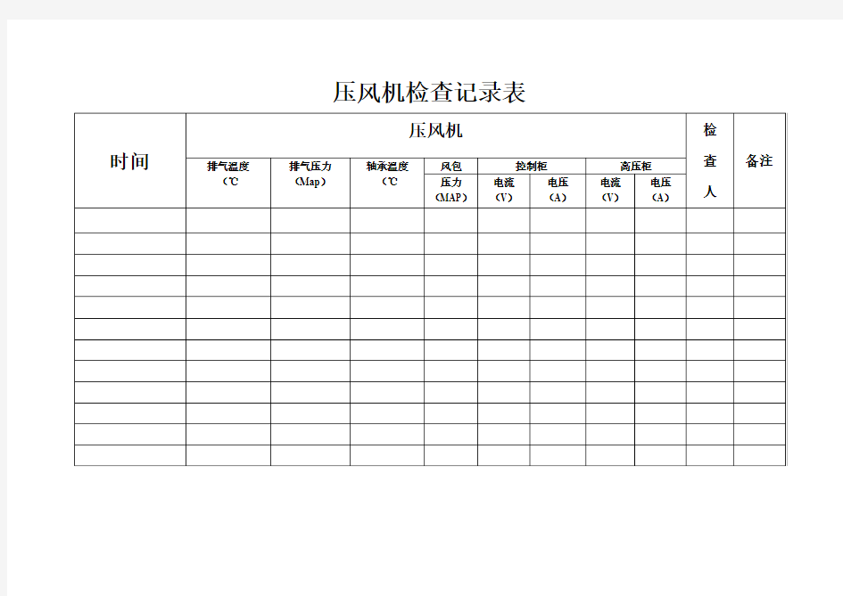 压风机检查记录表