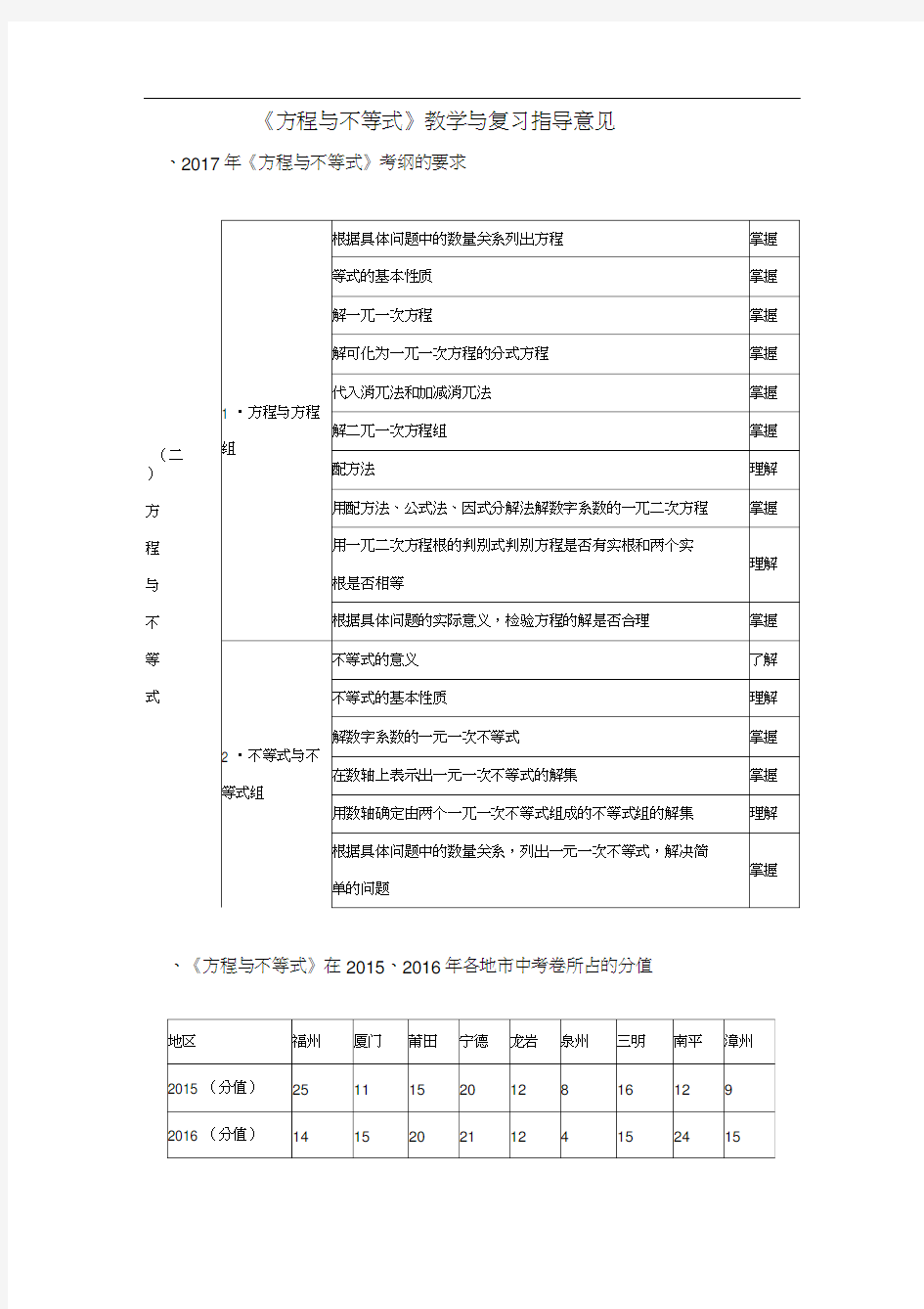 北师大版初三数学下册方程与不等式专题复习