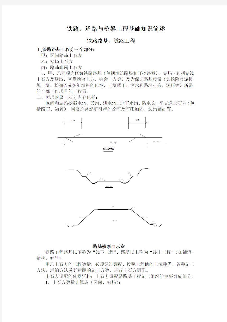 铁路道路与桥梁工程基础知识简述全解